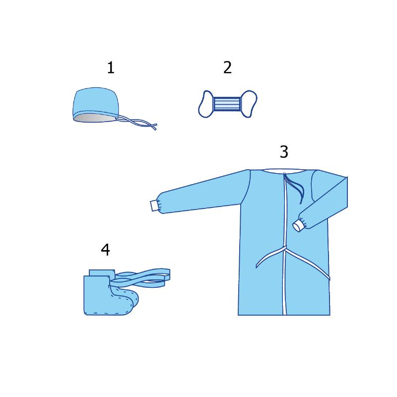 Комплект одягу хірургічний №2 Taipan-Pharm стерильний L